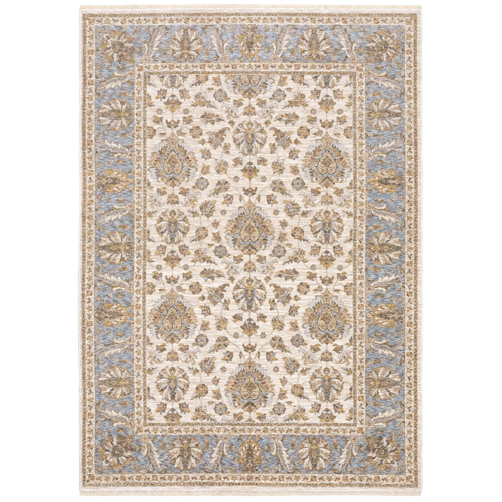 Oriental Weavers Maharaja Area Rug 5091Z Traditional Ivory Half-Brick Scrolls 3' 3" x 5' Rectangle