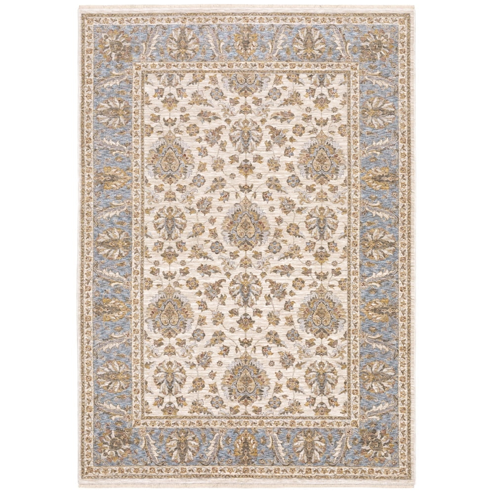 Oriental Weavers Maharaja Area Rug 5091Z Traditional Ivory Half-Brick Scrolls 3' 3" x 5' Rectangle