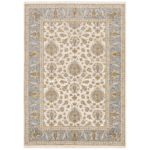 Oriental Weavers Maharaja Area Rug 5091Z Traditional Ivory Half-Brick Scrolls 3' 3" x 5' Rectangle