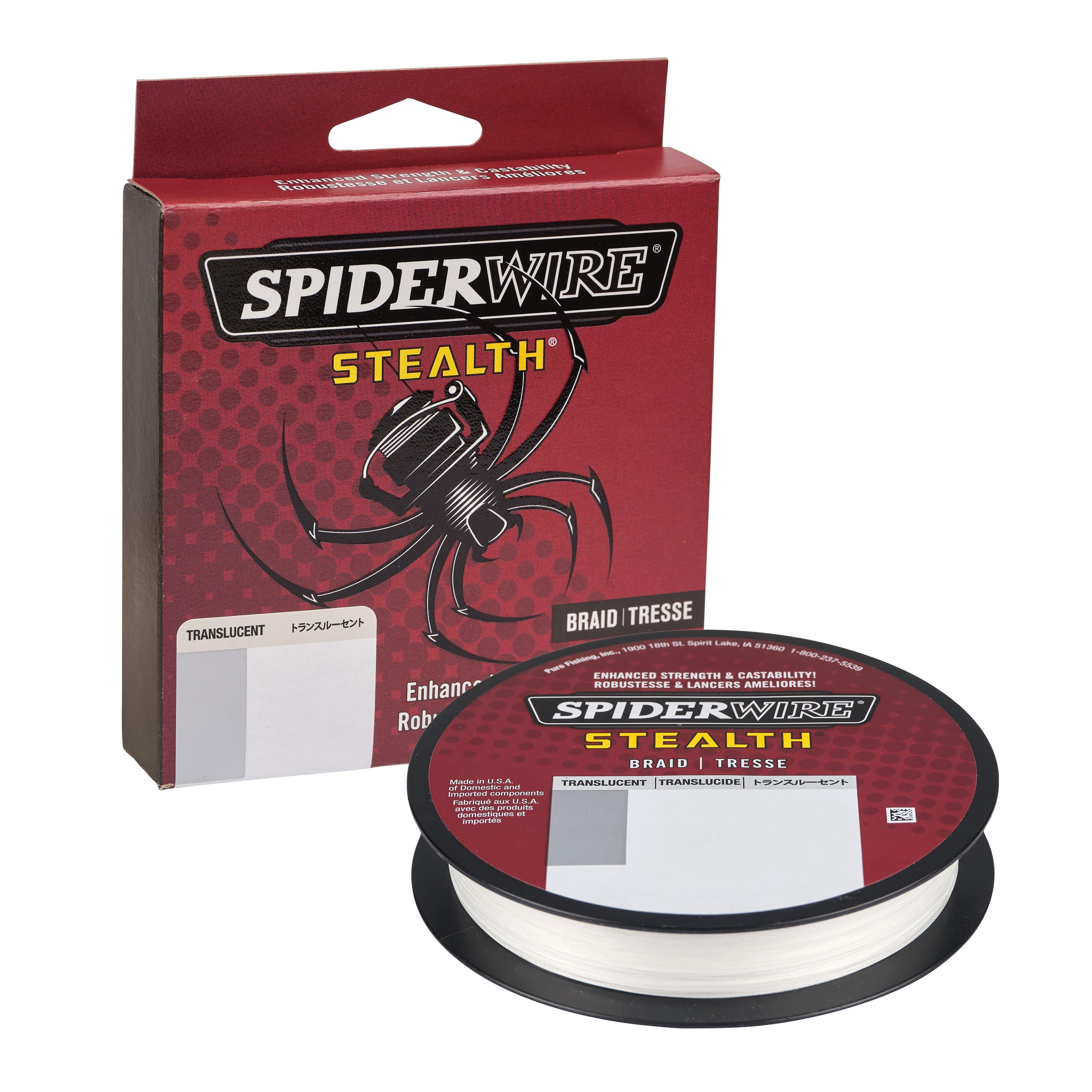 SpiderWire Stealth® Translucent Braid Fishing Line, Translucent, 8 lb Test Strength, 125 yd