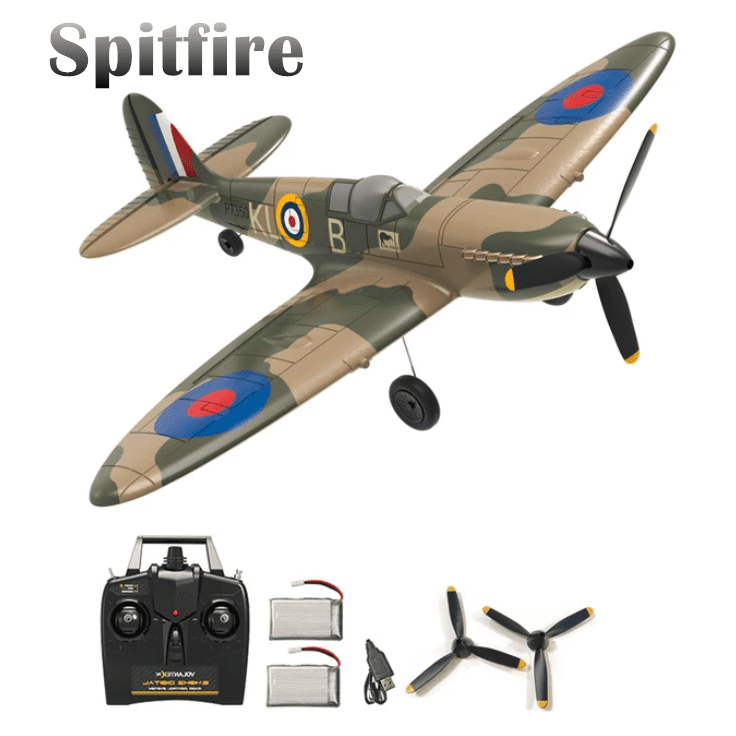 Open Box 4-CH Spitfire One Key Remote Control Airplane with Xpilot Stabilizer