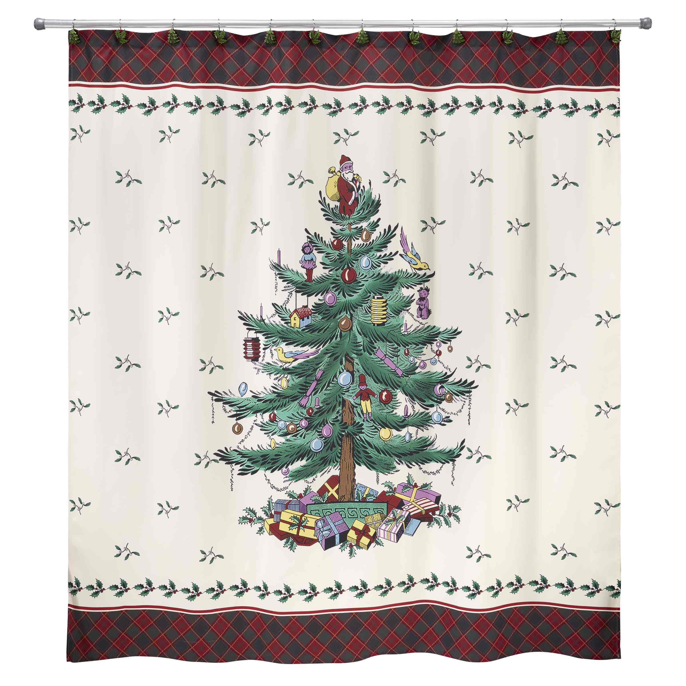 Spode® Christmas Tree Tartan Shower Curtain