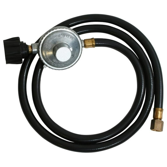 5-Foot Black LP Regulator Hose with Metal Connectors
