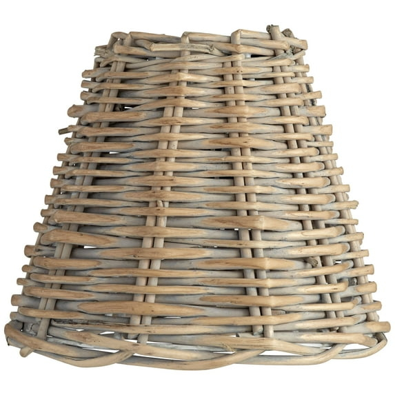 Springcrest Empire Lamp Shade Natural Wicker Weave Small 3" Top x 6" Bottom x 5" High Candelabra Clip-On Fitting