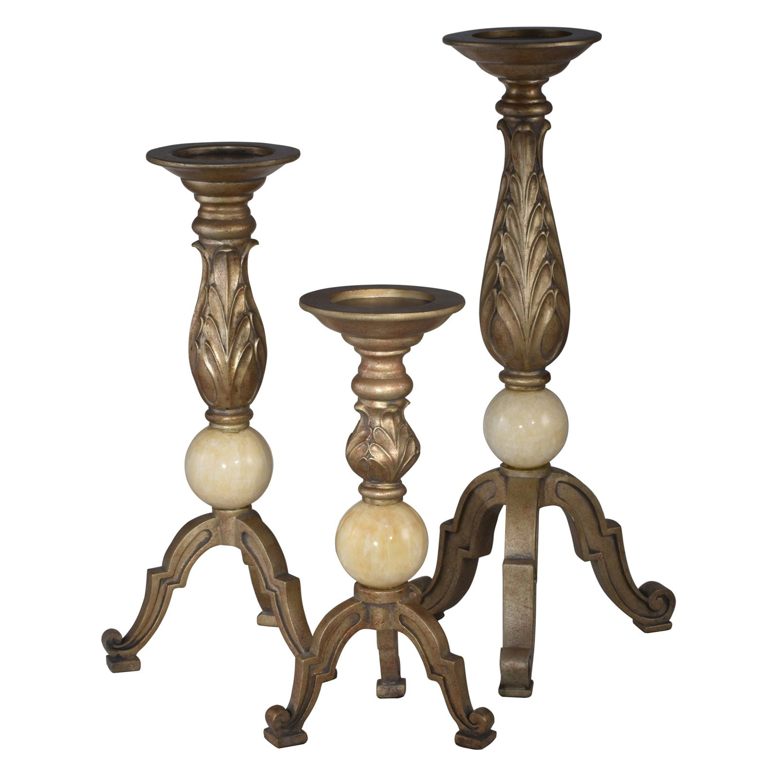 Springdale Lighting Marcus 3 Piece Marble Candle Holder Set