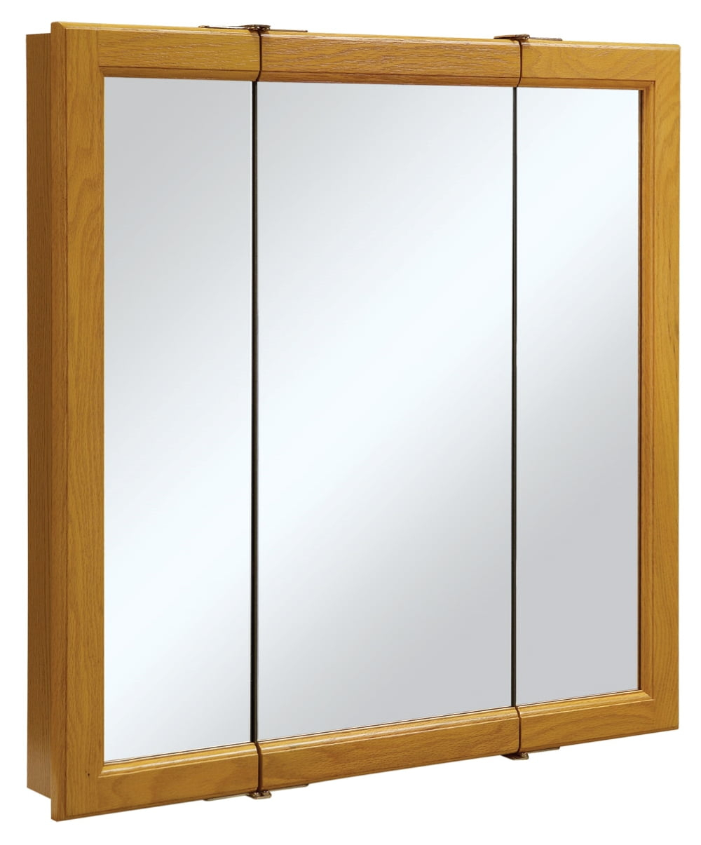 Design House, 545301-HOK 30-inch Claremont Bathroom Medicine Cabinet, Wall Mounted, Mirror, Oak
