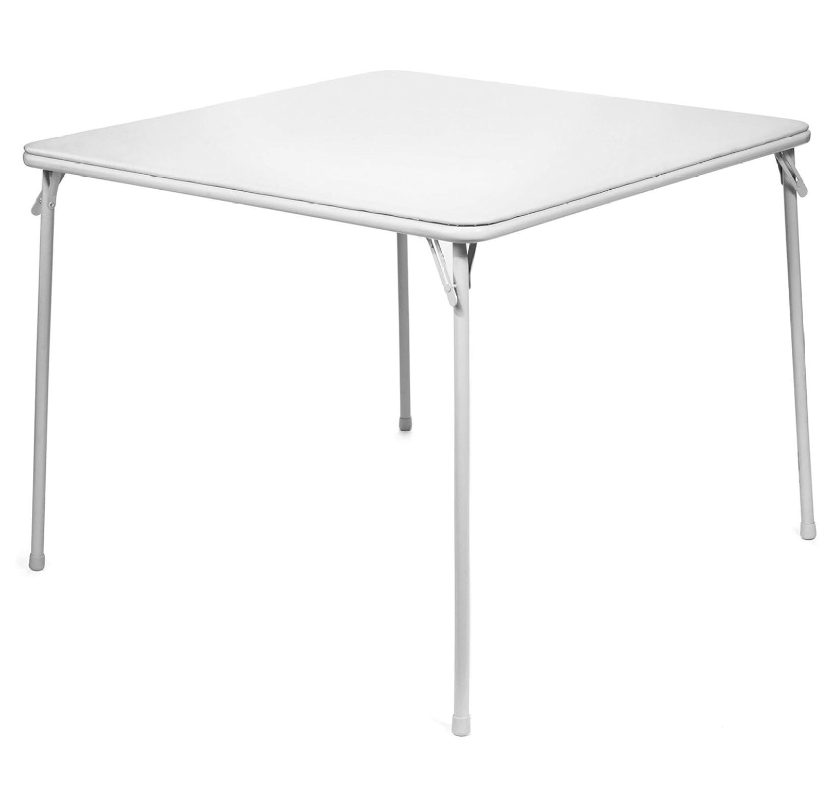Square Folding Card Table - 38" - Easy-to-Use Collapsible Legs for Portability and Wheelchair Accessibility - Vinyl Upholstery for Convenient Cleaning - Steel Frame, White