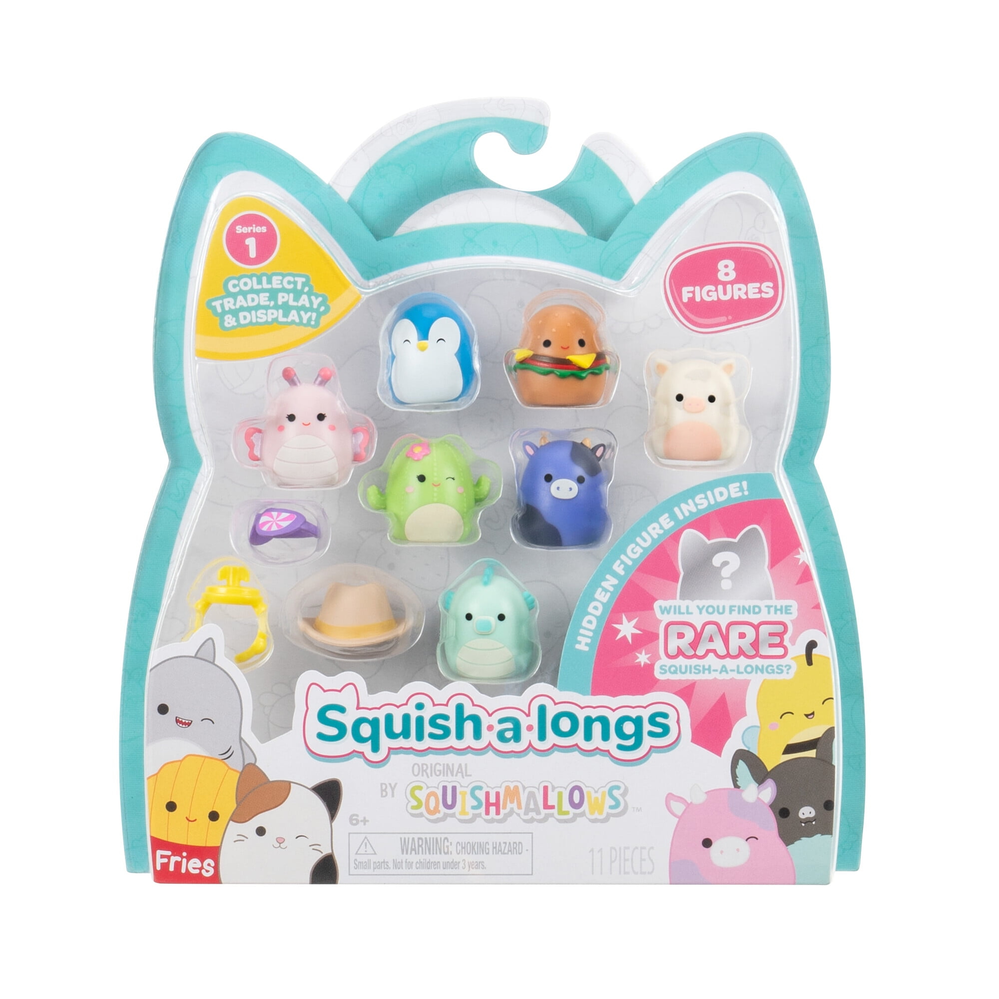 Squishmallows Squish-a-longs 8 Pack - (8) 1 inch Mini-Squish with 2 Accessories