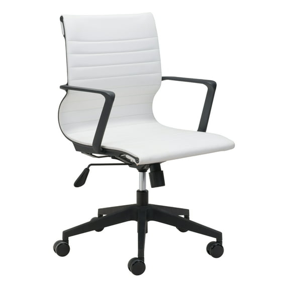 Stacy Office Chair Rolling Base with Armrests Polyurethane Mesh Mid-Century Design