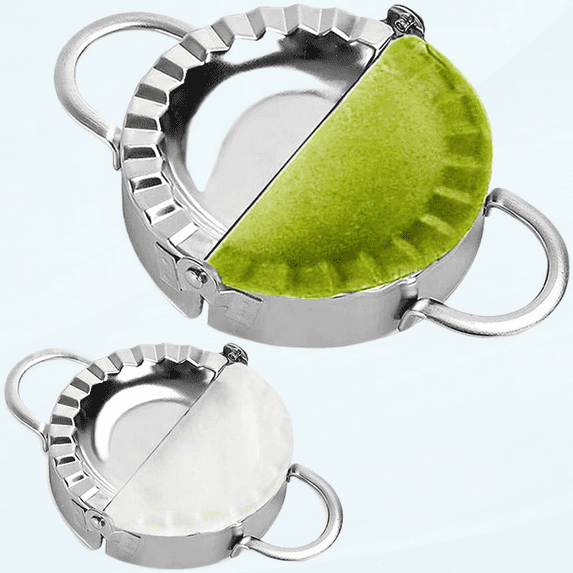 Stainless Steel Dumpling Ravioli Maker Press, 2 Pack Pierogi Mold - Wonton Mould, Easy-tool for Dumpling Wrapper Dough Stamp Cutter Pastry Pie Making (Small 3 inch,Large 3.75 inch)