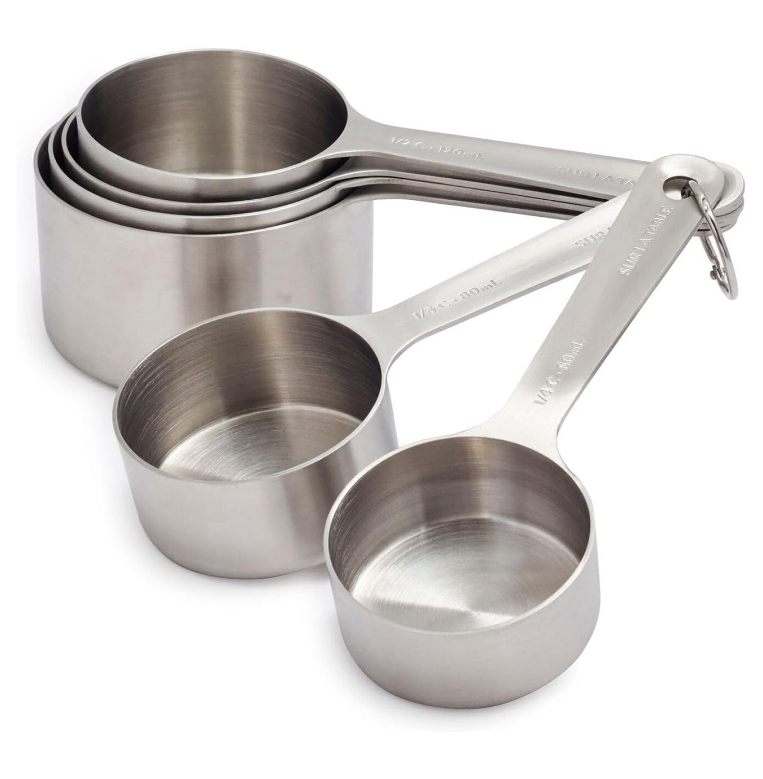 Stainless Steel Measuring Cups, Set of 6, Silver