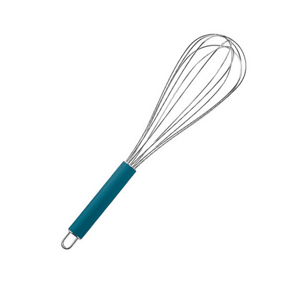 Stainless Steel Whisk - Balloon Kitchen Tool With Soft Silicone Handle Utensil For Blending, Beating - Azure-12 inch