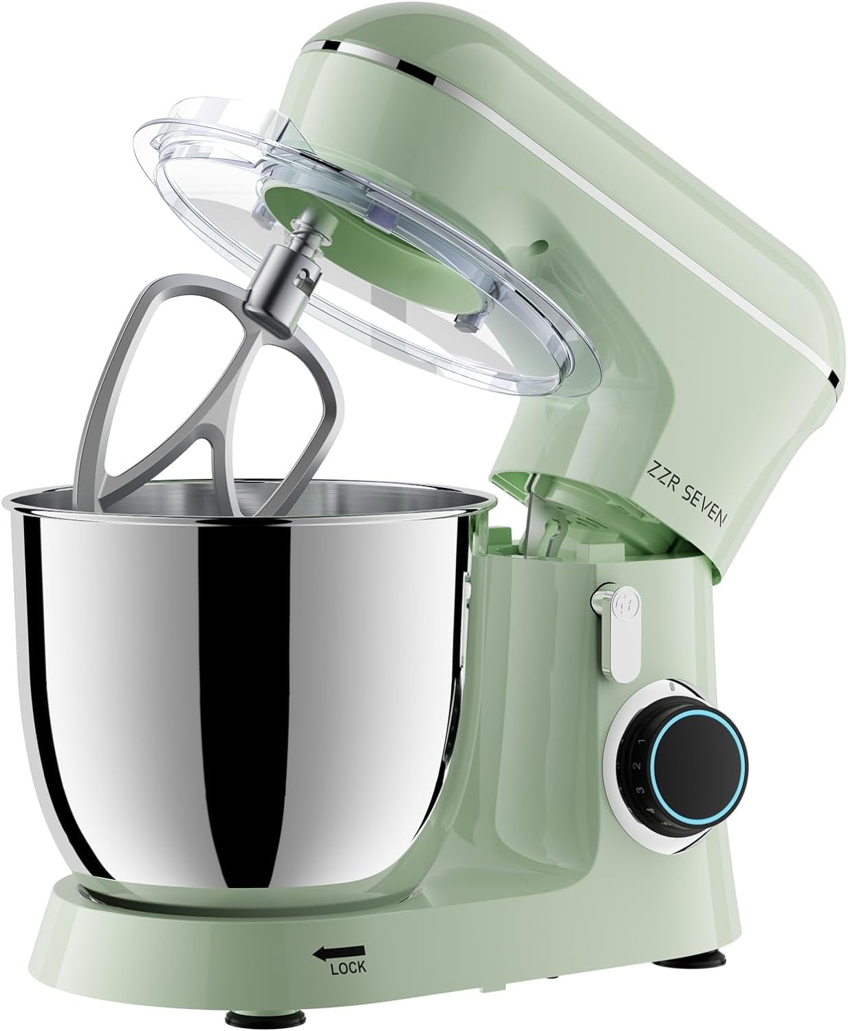 Stand Mixer, Dough Mixer, Cake Mixer, Kitchen Mixer with Bowl SS 5.5 QT, 450W Copper Motor, Standing Mixer with Beater, Dough Hook, SS Egg Whisk (450W Green)