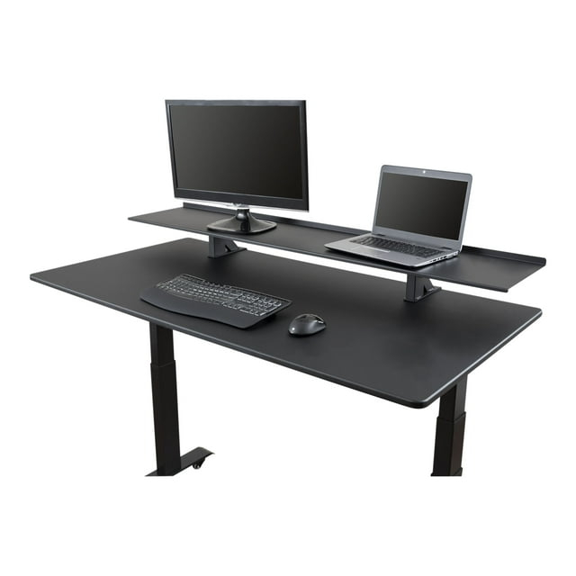Stand Up Desk Store Clamp-On Adjustable Height Desk Shelf Monitor Stand (60" Wide)