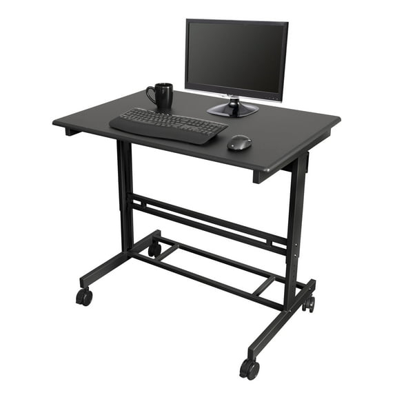 Stand Up Desk Store Rolling Adjustable Height Standing Desk Computer Workstation (Black, 40" Wide)