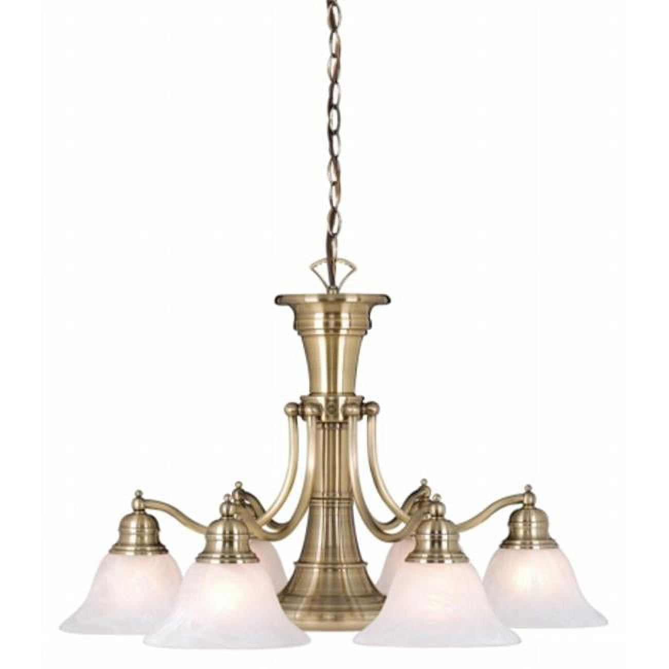 Vaxcel Standford 6 - Light Chandelier in  Antique Brass