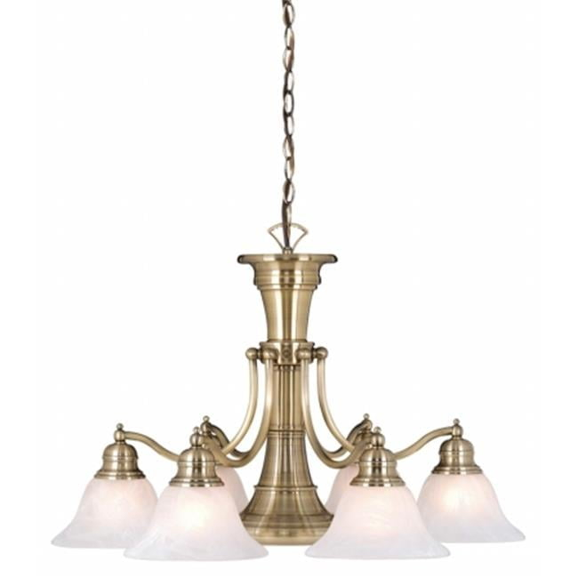 Vaxcel Standford 6 - Light Chandelier in  Antique Brass