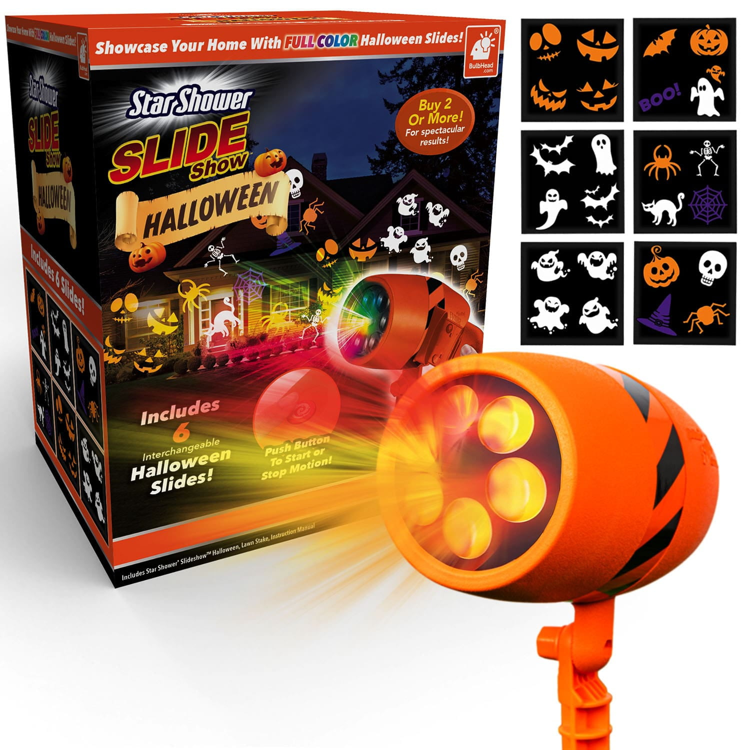 Star Shower Slide Show Halloween Holiday LED Projector, AS-SEEN-ON-TV