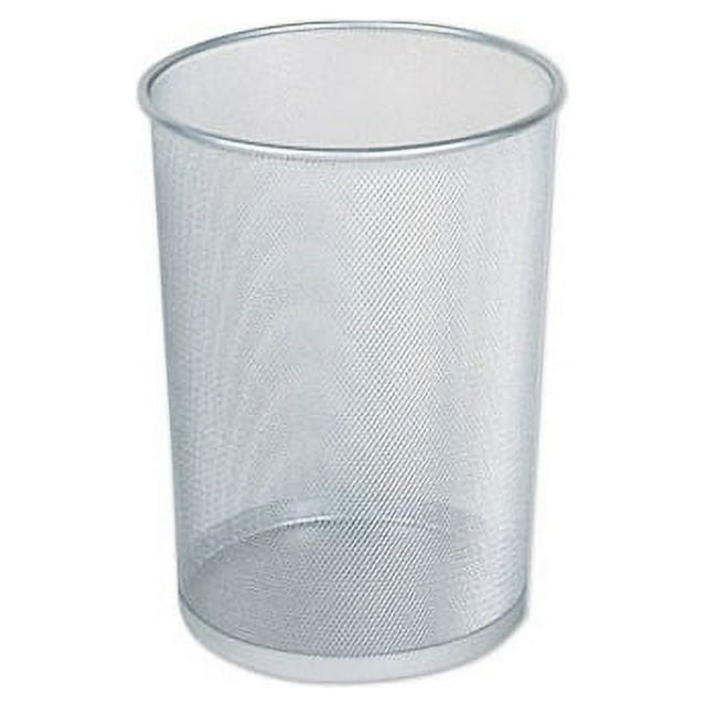 Rubbermaid Commercial Steel Mesh Wastebasket, 5 gal, Steel Mesh, Silver
