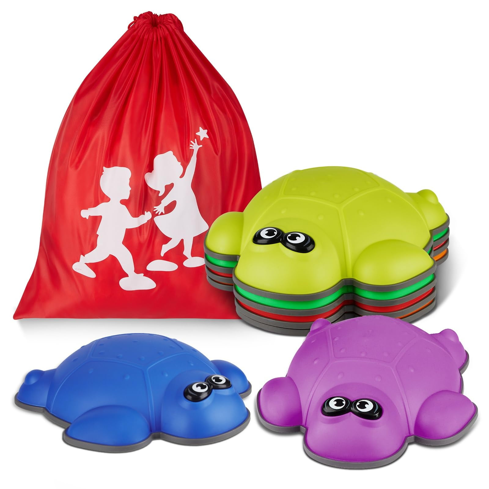 Stepping Stones for Kids, 6PCS Turtles Balance Stepping Stones for Toddlers 3-5, Sensory Stones Indoor Outdoor Play Toys, Obstacle Course Develop Balance and Coordination