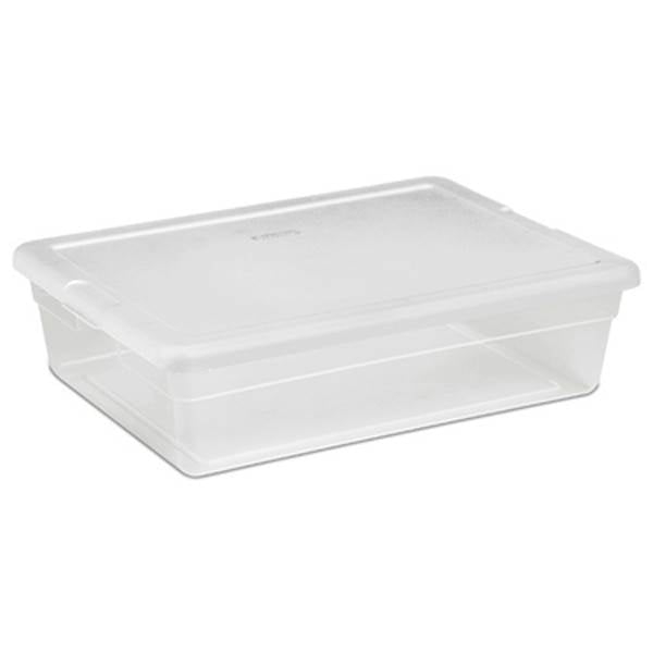 Sterilite 28 Quart Clear Bin Storage Box Tote Container w/ White Lid