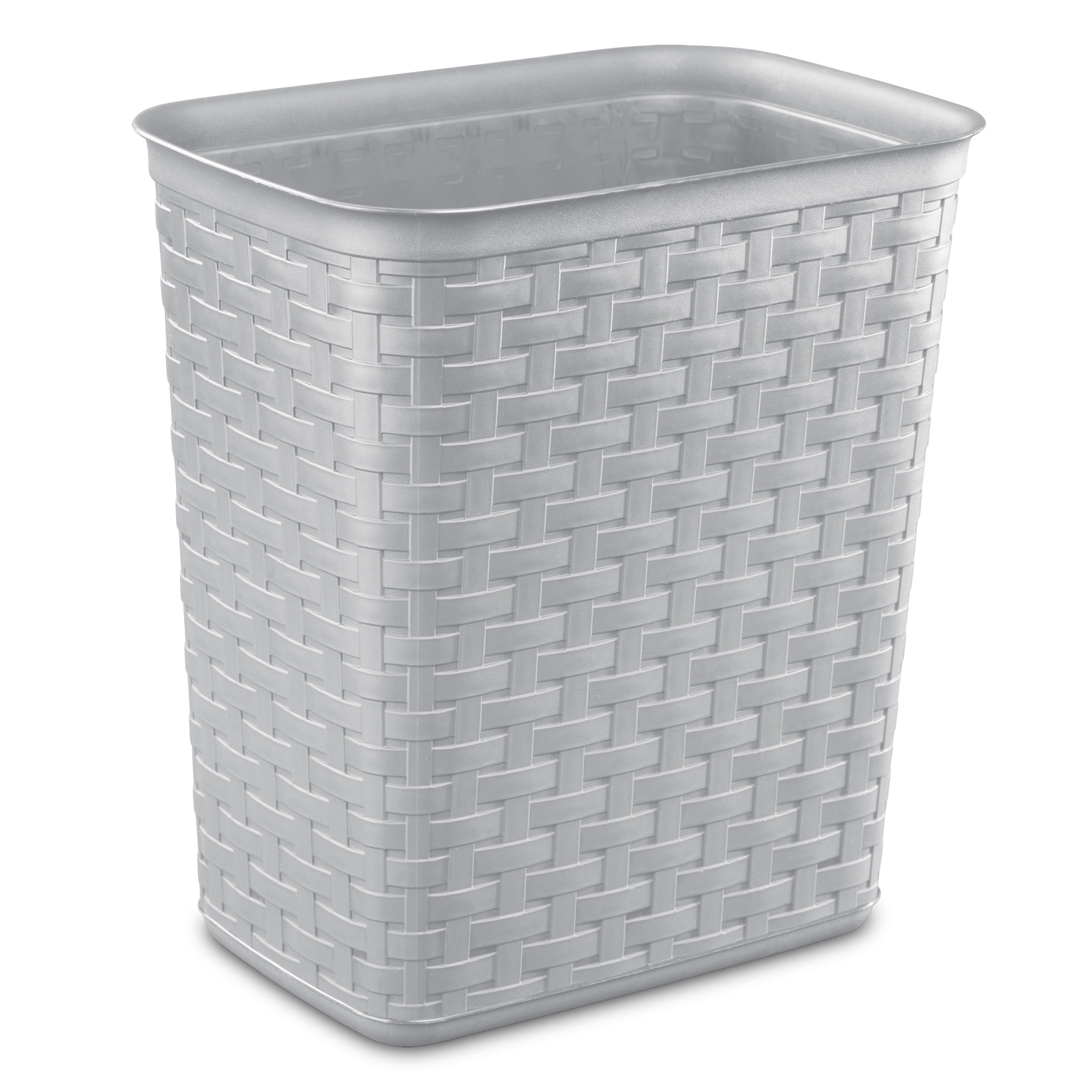Sterilite 3.4 Gallon Weave Trash Can, Plastic, Bedroom, Cement
