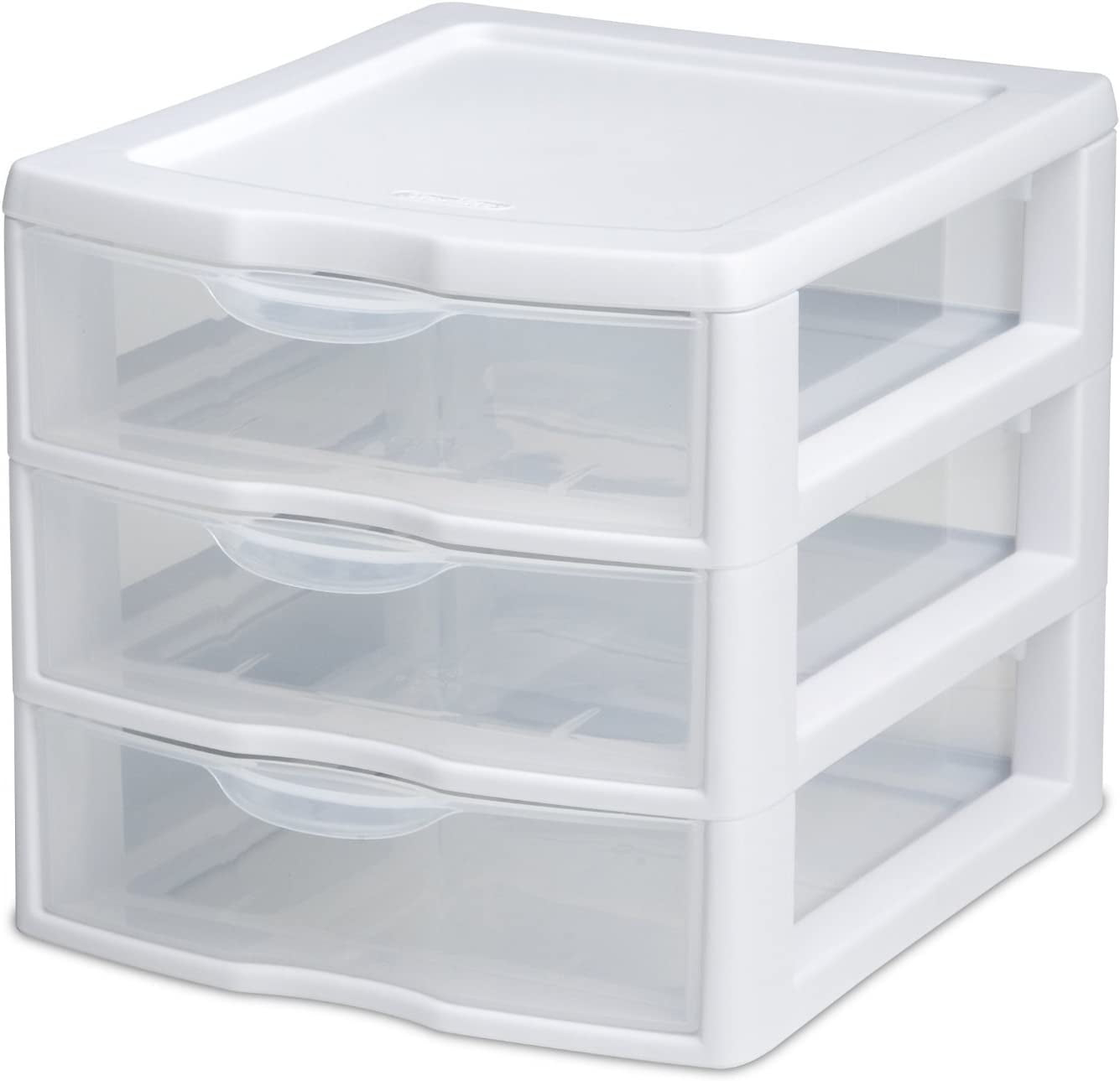 Sterilite Small 3 Drawer Desktop Unit, Plastic, White