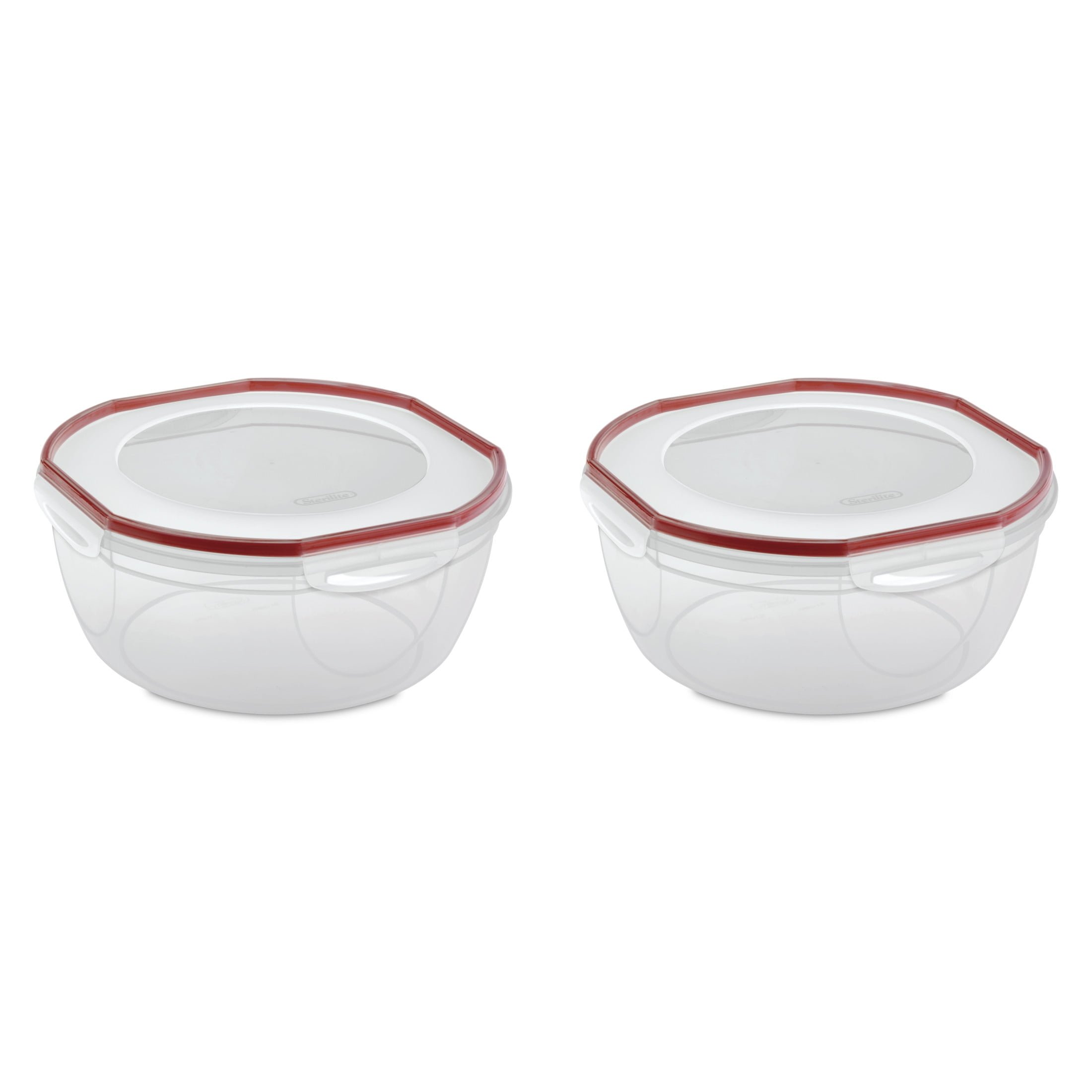 Sterilite Ultra•Seal™ 8.1 Qt. Bowl, Latching Food Storage Container, Airtight Watertight Seal, Clear, 2 Count