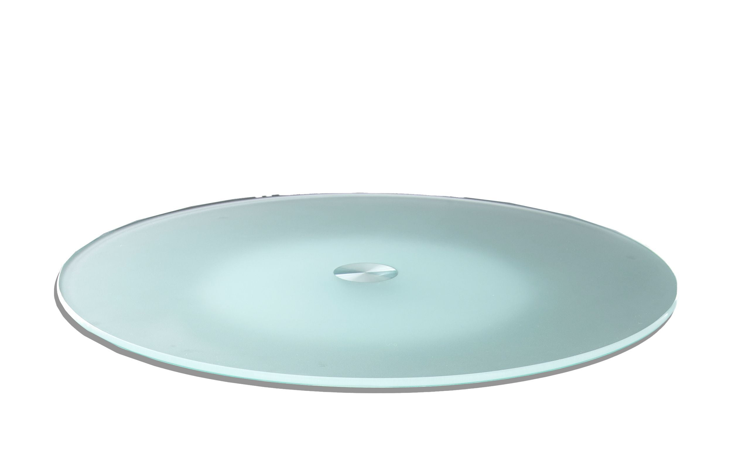 Elevated Frosted Glass 22" Lazy Susan with Smooth Swivel