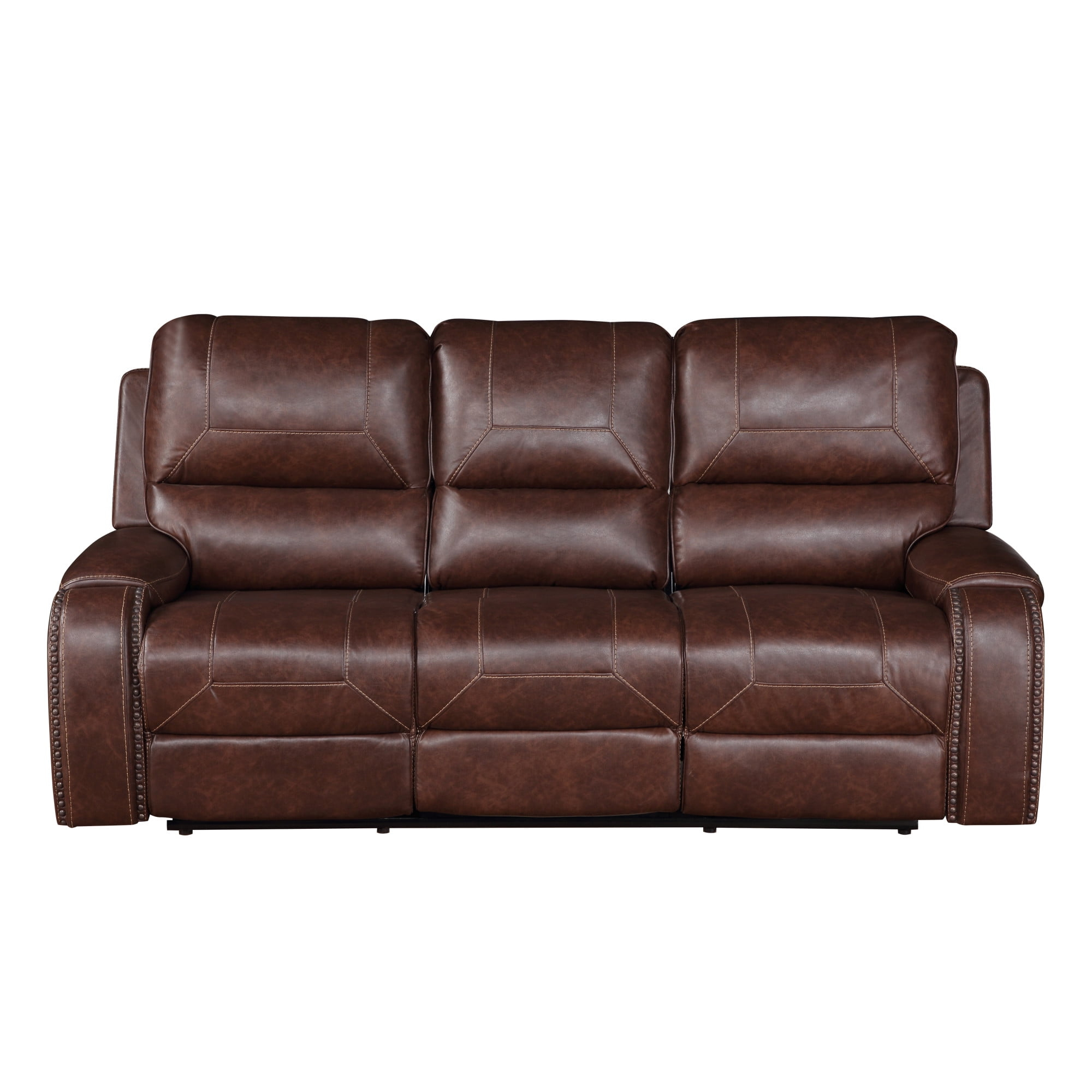 Steve Silver Keily Faux Leather Manual Recliner Sofa, Brown