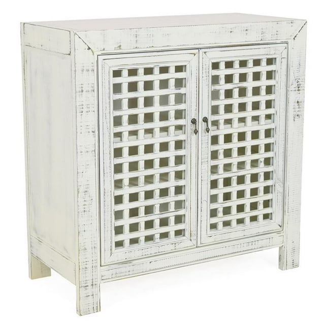 Steve Silver Rio Farmhouse Antiqued White Wood Accent Cabinet