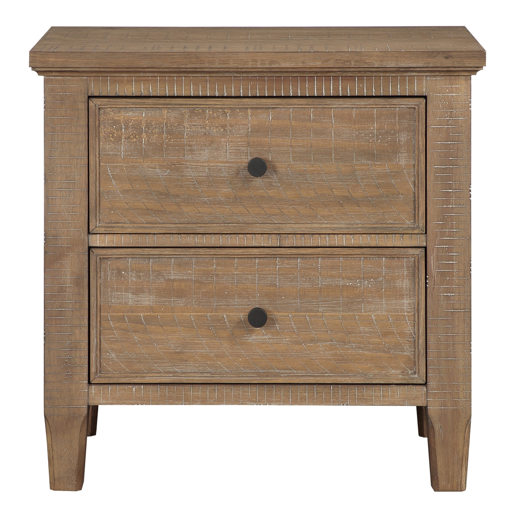 Steve Silver Riverdale Rustic Modern Nightstand with Two Drawers, Driftwood