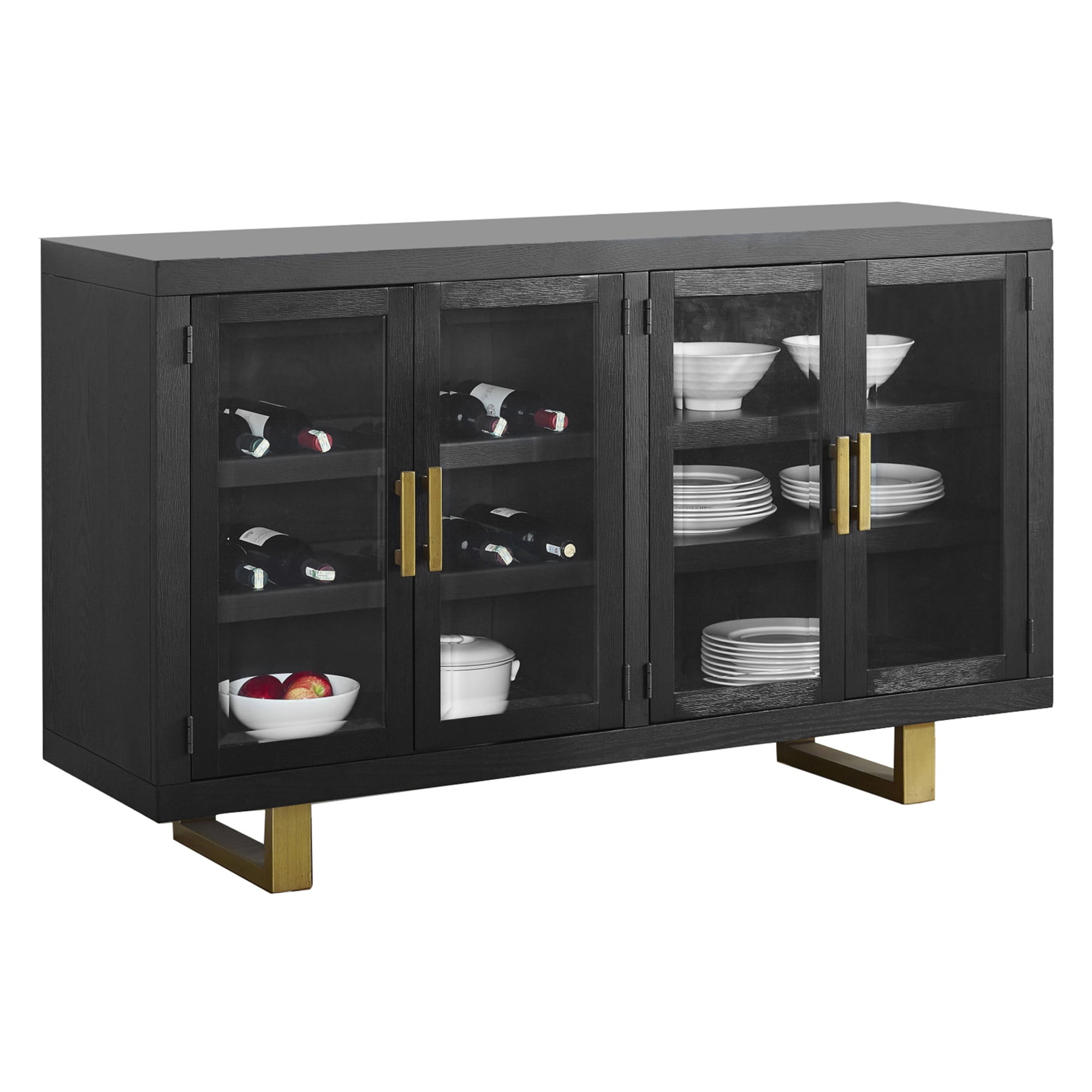 Steve Silver Yves Rubbed Charcoal Black Wood Server