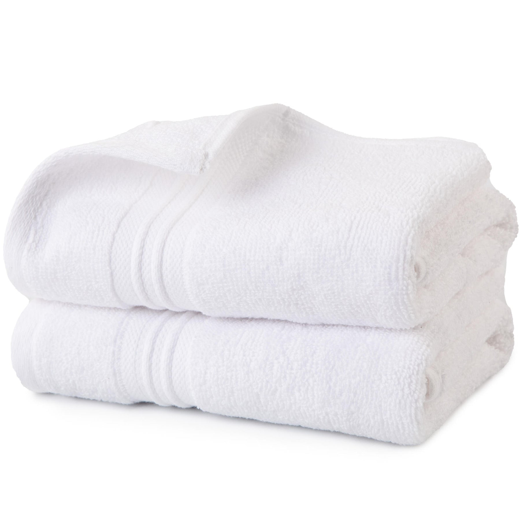 Sticky Toffee Terry Cotton Hand Towels Set for Bathroom, 2 pack, Soft and Absorbent, 500 GSM, 16 in x 28 in, White