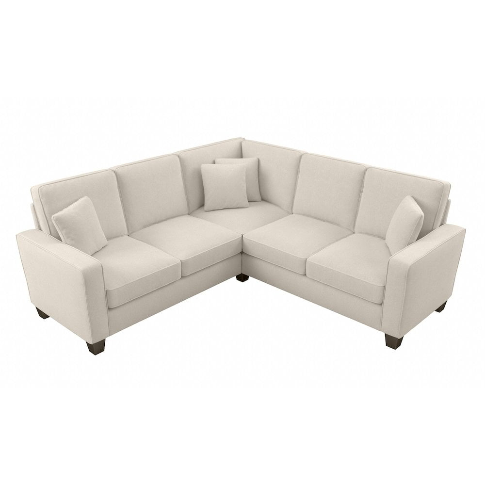 Stockton 87W L Shaped Sectional Couch in Cream Herringbone Fabric