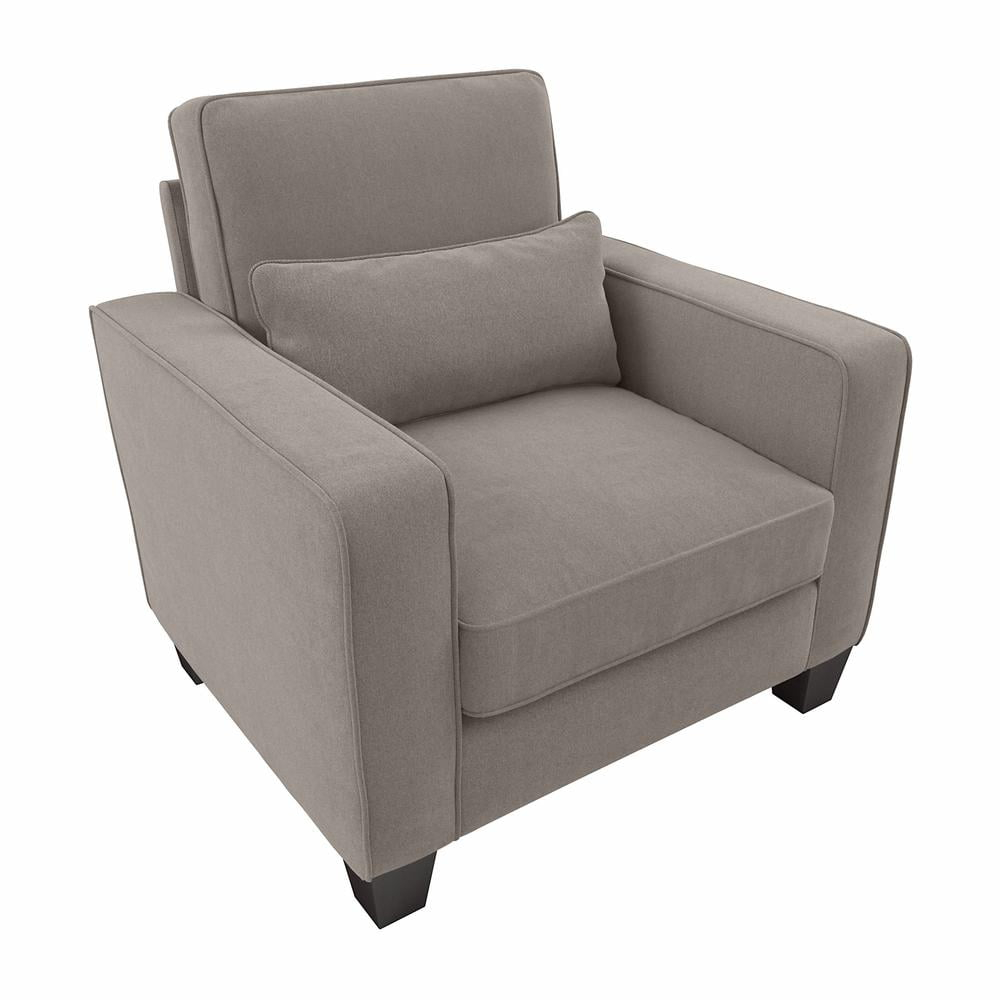 Stockton Accent Chair with Arms in Beige Herringbone Fabric