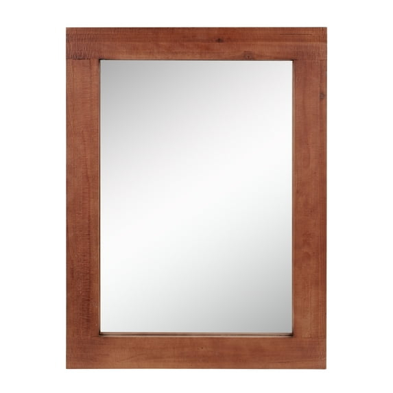 Stonebriar 24" x 18" Redwood Country Rustic Rectangle Wood Wall Mirror