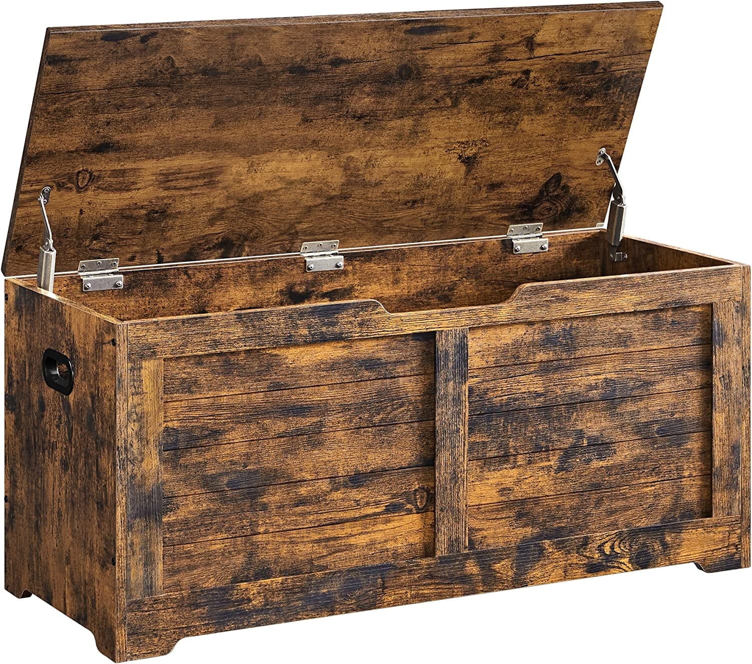 Storage Chest, Storage Trunk with 2 Safety Hinges, Organizer Bench for Entryway, 15.7 x 39.4 x 18.1 Inches, Rustic Brown