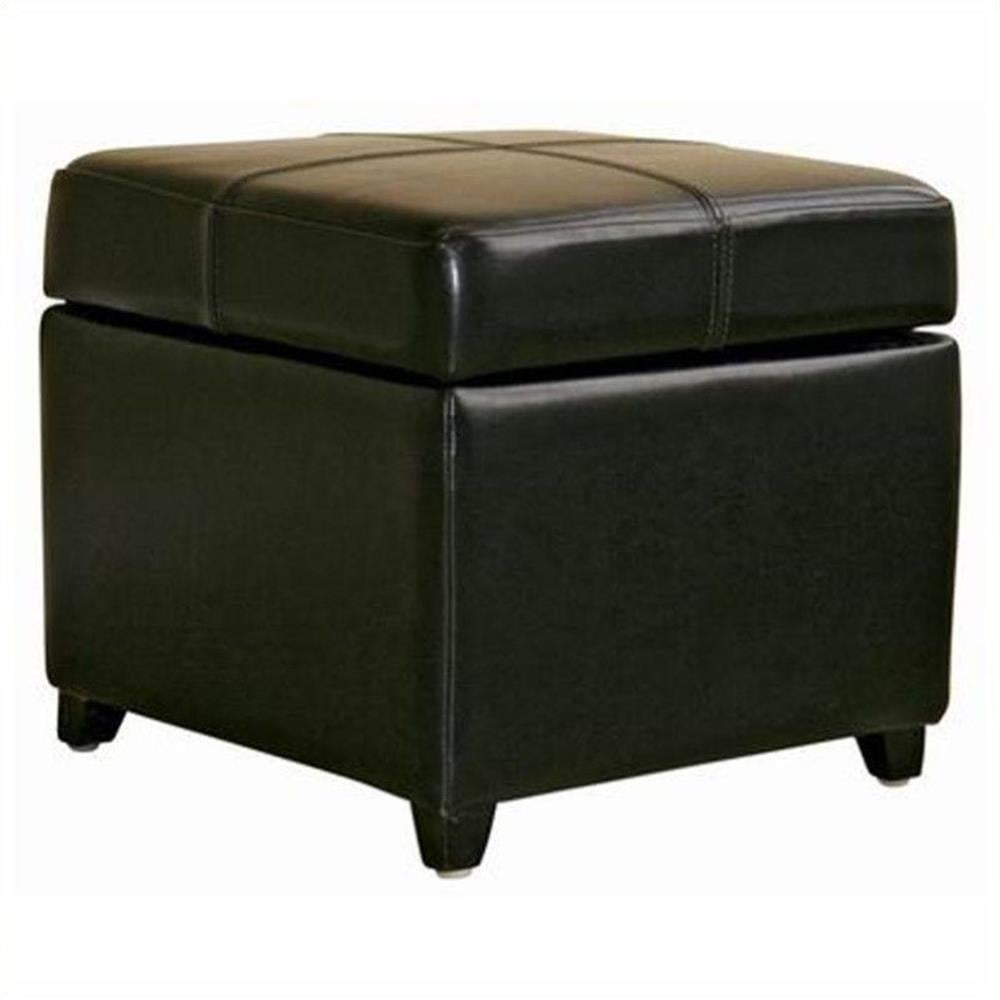 Storage Cube Ottoman in Black