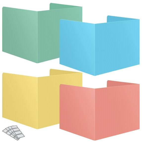 Storage Standard Student Desk Dividers Classroom Privacy Desktop Partition Shield Pastel Colors 16 Pack Study Carrel