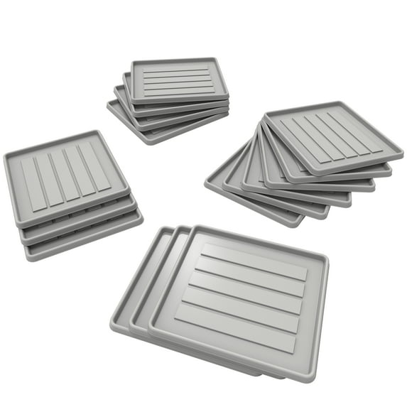 Storex School Locker / Office Cubicle Boot Tray, Gray, 18-Pack