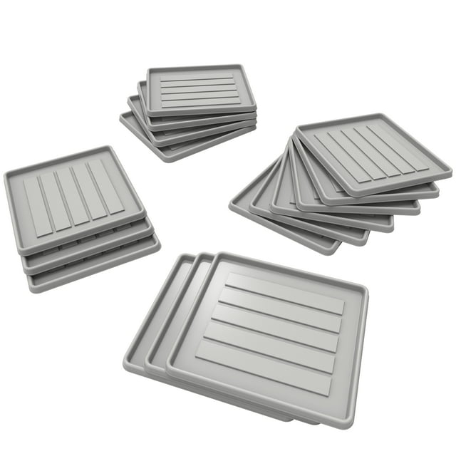 Storex School Locker / Office Cubicle Boot Tray, Gray, 18-Pack