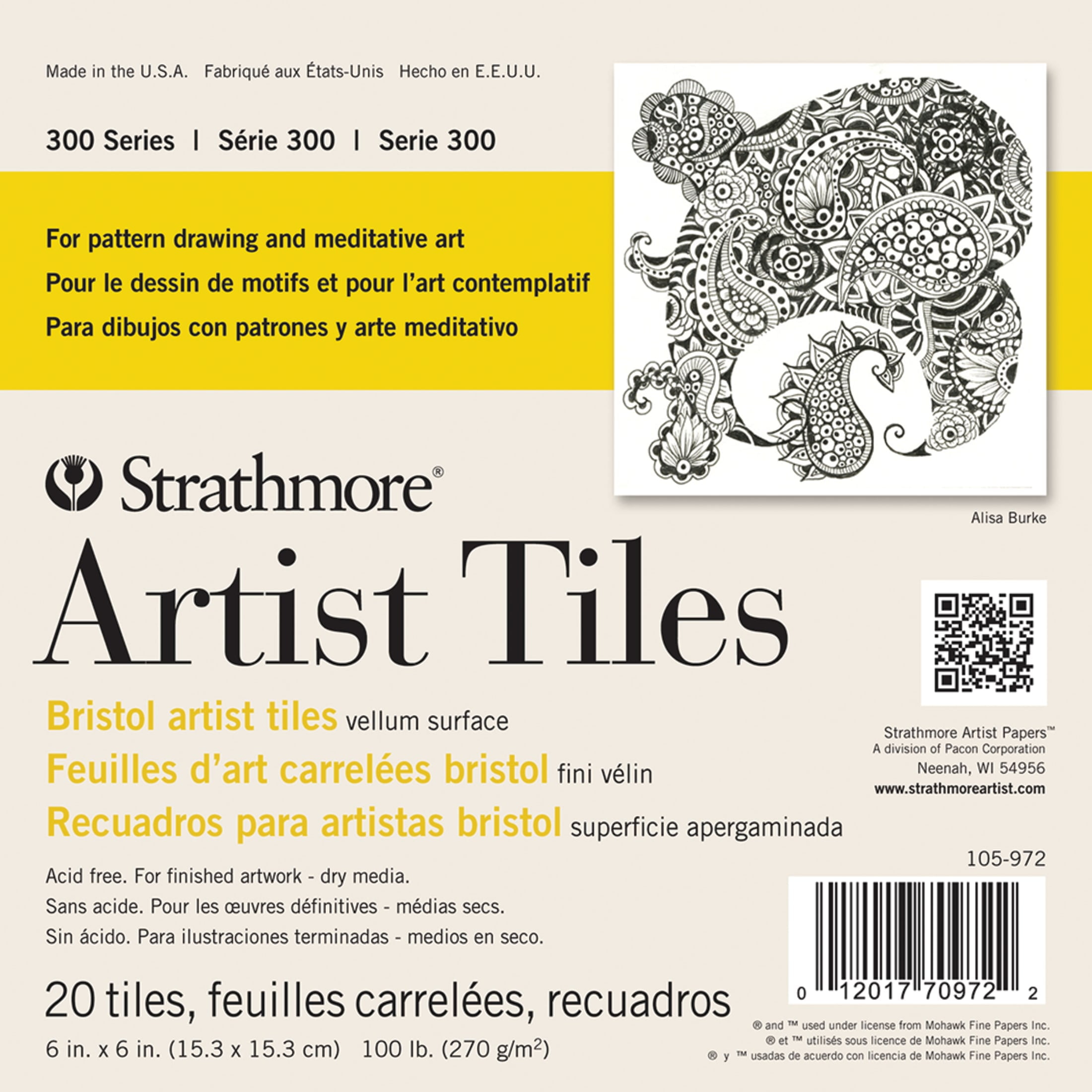 Strathmore Artist Tiles, 6 in x 6 in, Bristol Vellum