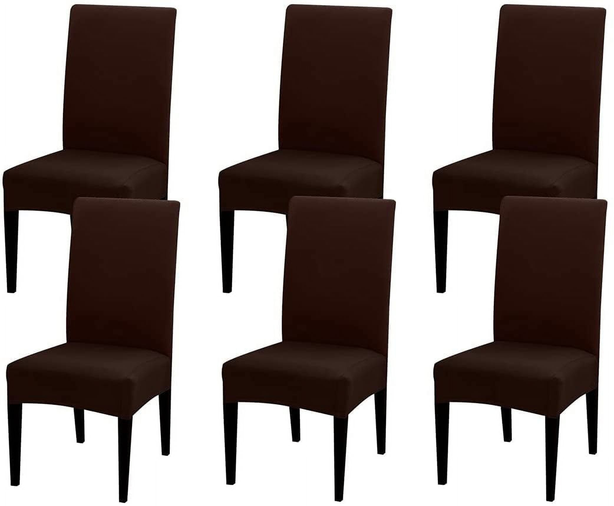 Dining Room Chair Covers Slipcovers Set of 4, Spandex Super Fit Stretch Removable Washable Kitchen Parsons Chair Covers Protector(coffee color1)