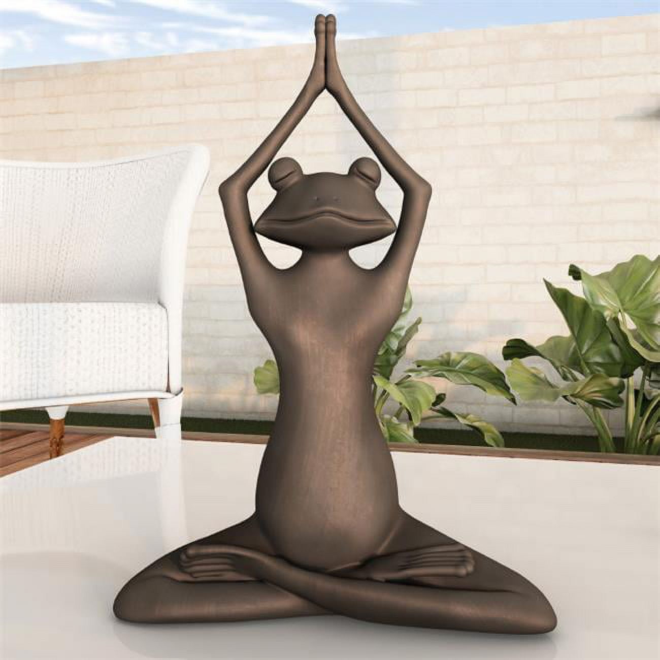 Stretching Frog Statue-Resin Zen Animal Yoga Figurine for Outdoor Lawn & Garden Decor