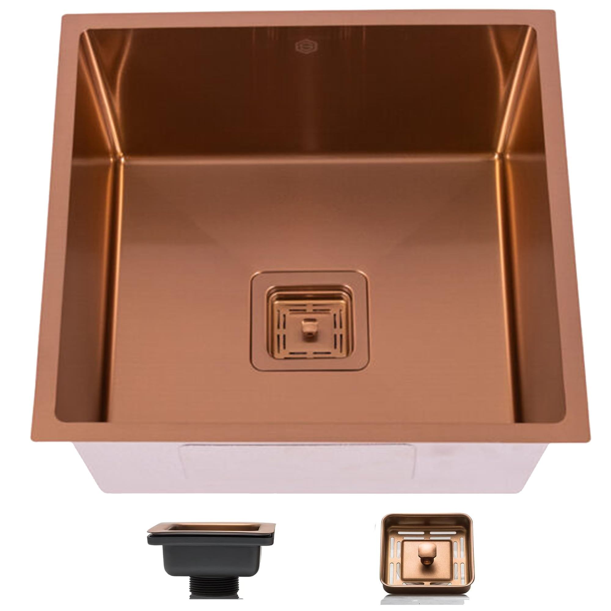 Strictly Sinks Undermount Copper Kitchen Sink – 18 Inch Single Bowl Bar Prep Sink 16 Gauge Stainless Steel