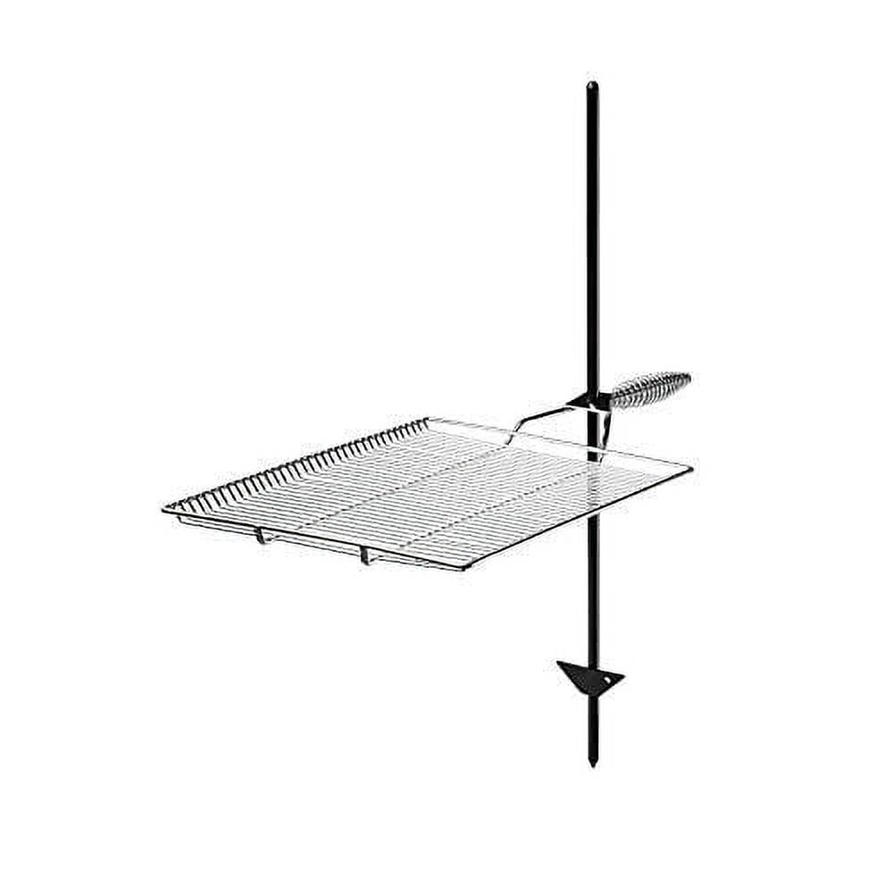 Stromberg Carlson Stake & Grill, Camping Grill, Open Fire Cooking Equipment, Fire Pit Accessories, Campfire Grill Grate, 15"x22" w/ 36" Long Stake