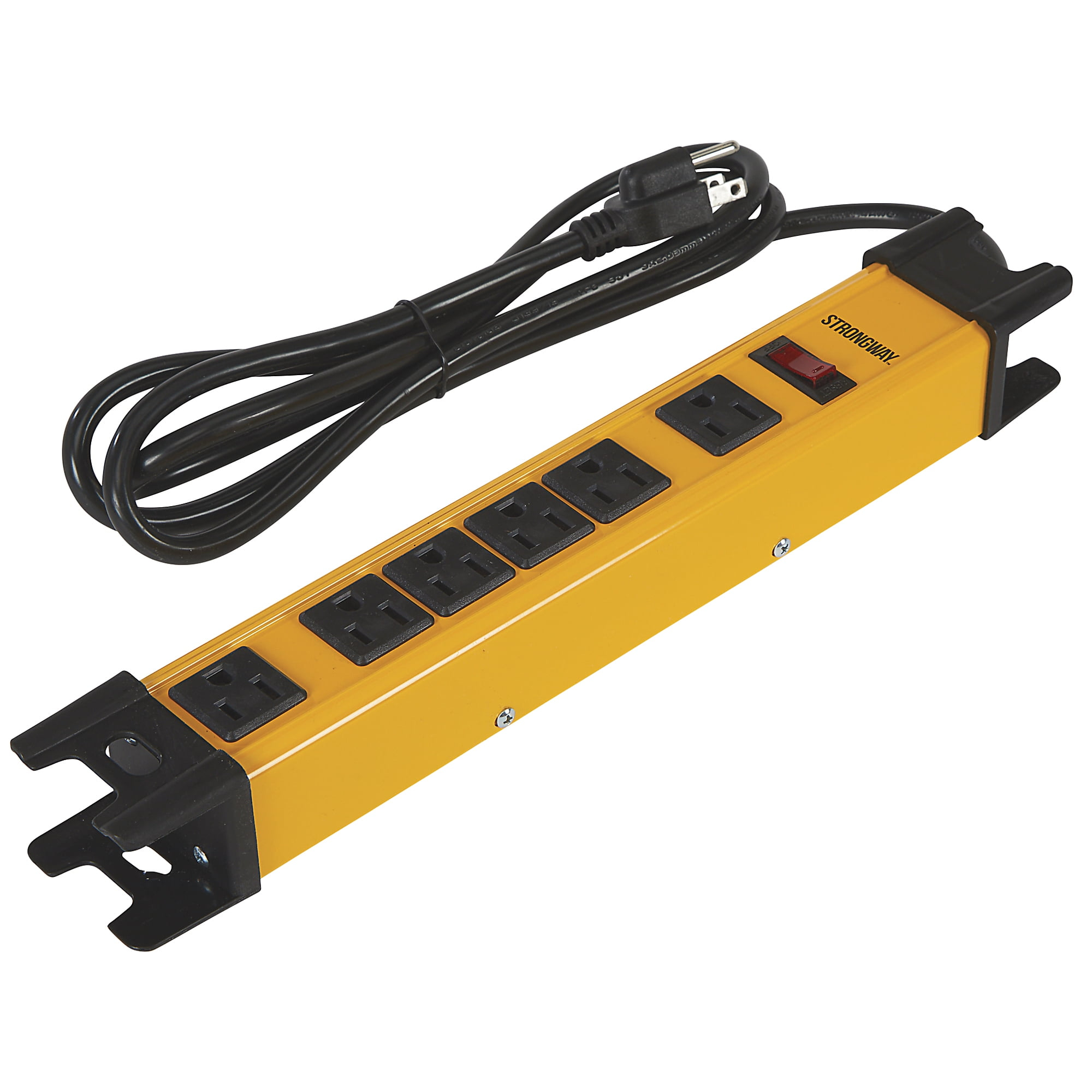 Strongway 6-Outlet Steel Power Strip, 14/3 Ga., 15 Amps