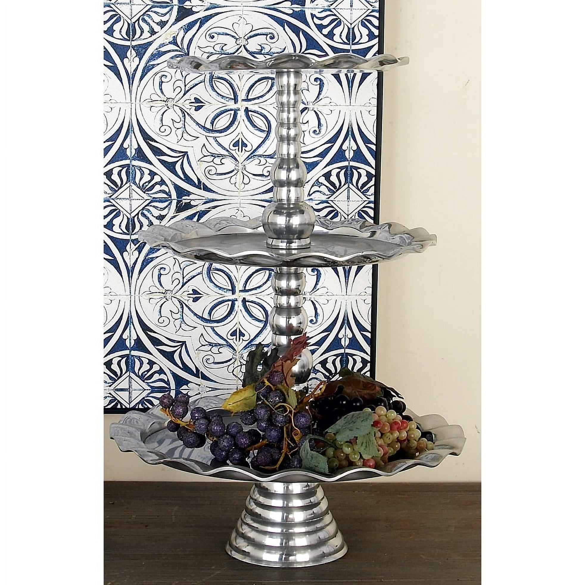 Studio 350 Silver Aluminum Traditional Tiered Server 24 x 17 x 17