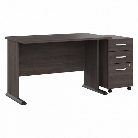 Studio A 48W Computer Desk with Drawers in Storm Gray - Engineered Wood